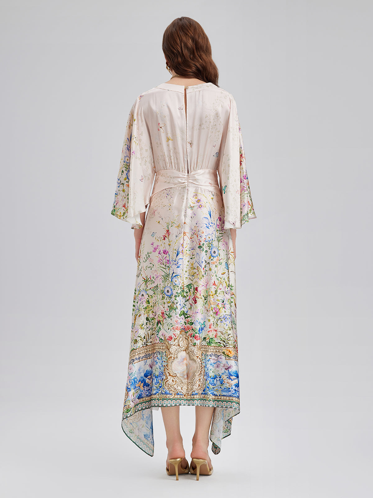 Silk Satin V-Neck Dress