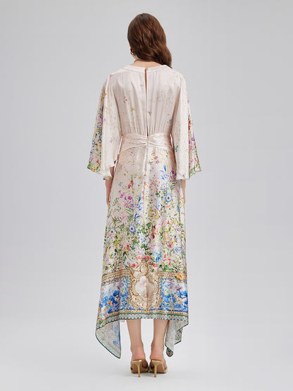 Silk Satin V-Neck Dress