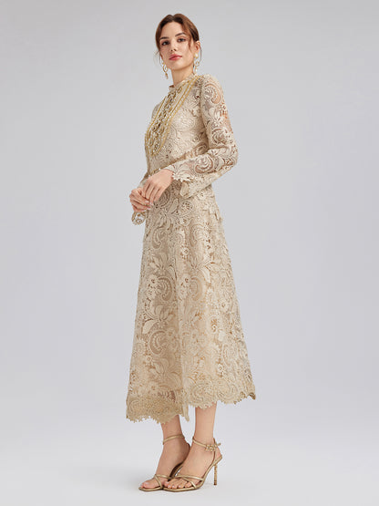 Baroque Guipure Lace A-Line Skirt