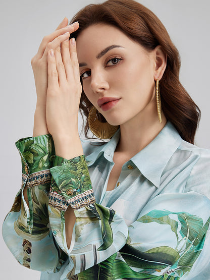 Sculpted Fan Statement Earrings