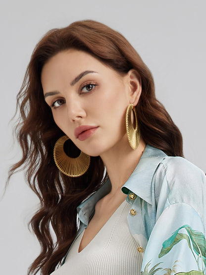 Sculpted Fan Statement Earrings