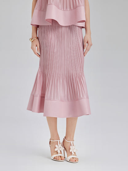 Pleated Sleeveless Embellished Set