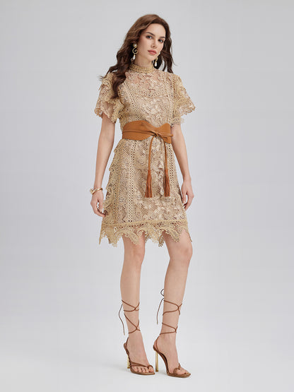 Handcrafted Corded Lace Baroque Dress