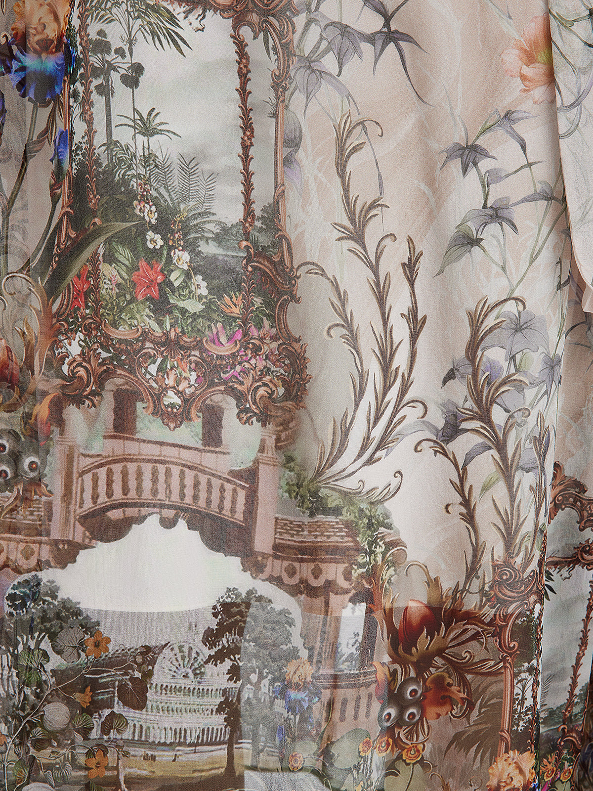Final Sale | Silk Court Print Pleated Maxi Dress