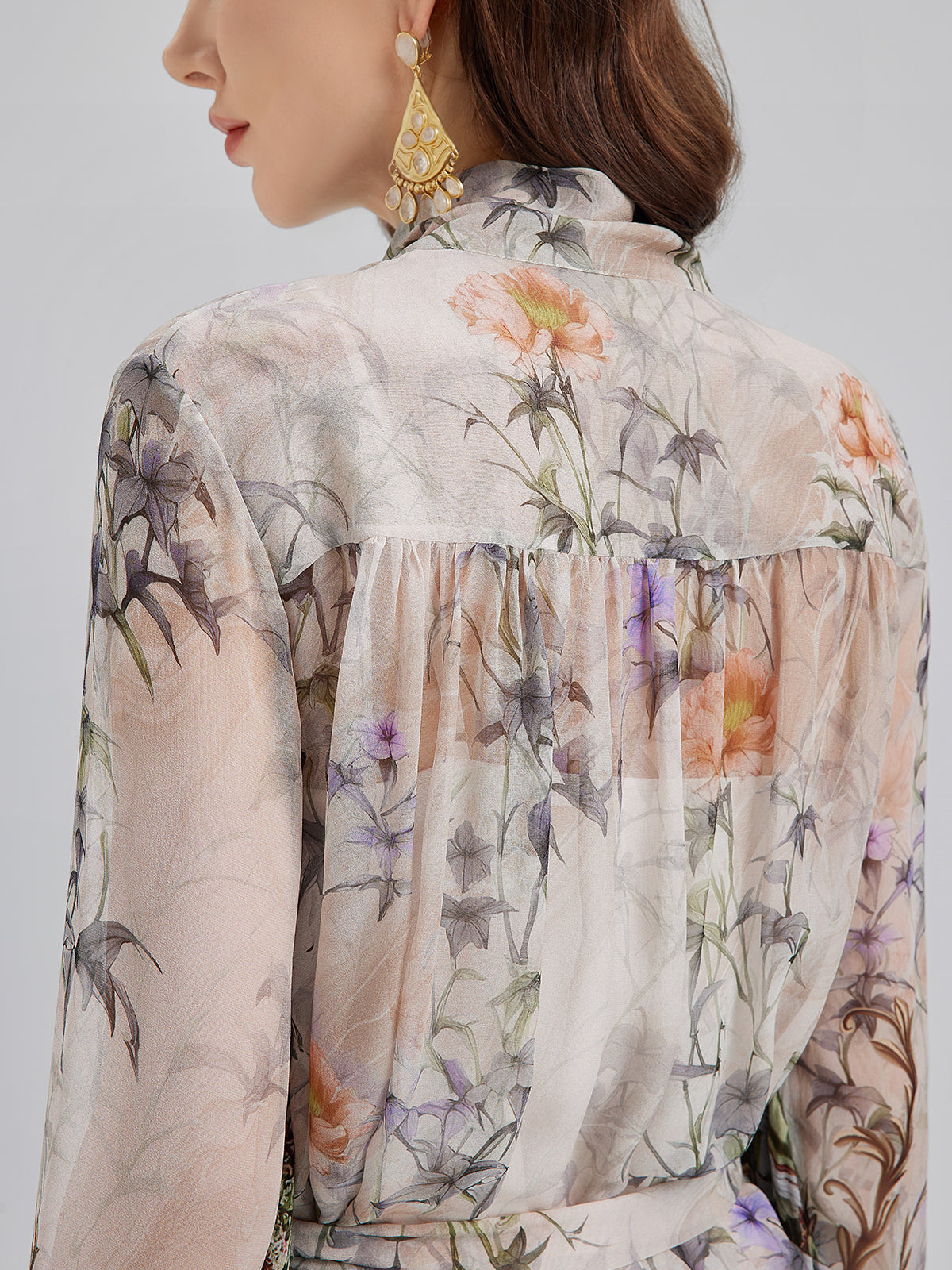 Final Sale | Silk Court Print Pleated Maxi Dress