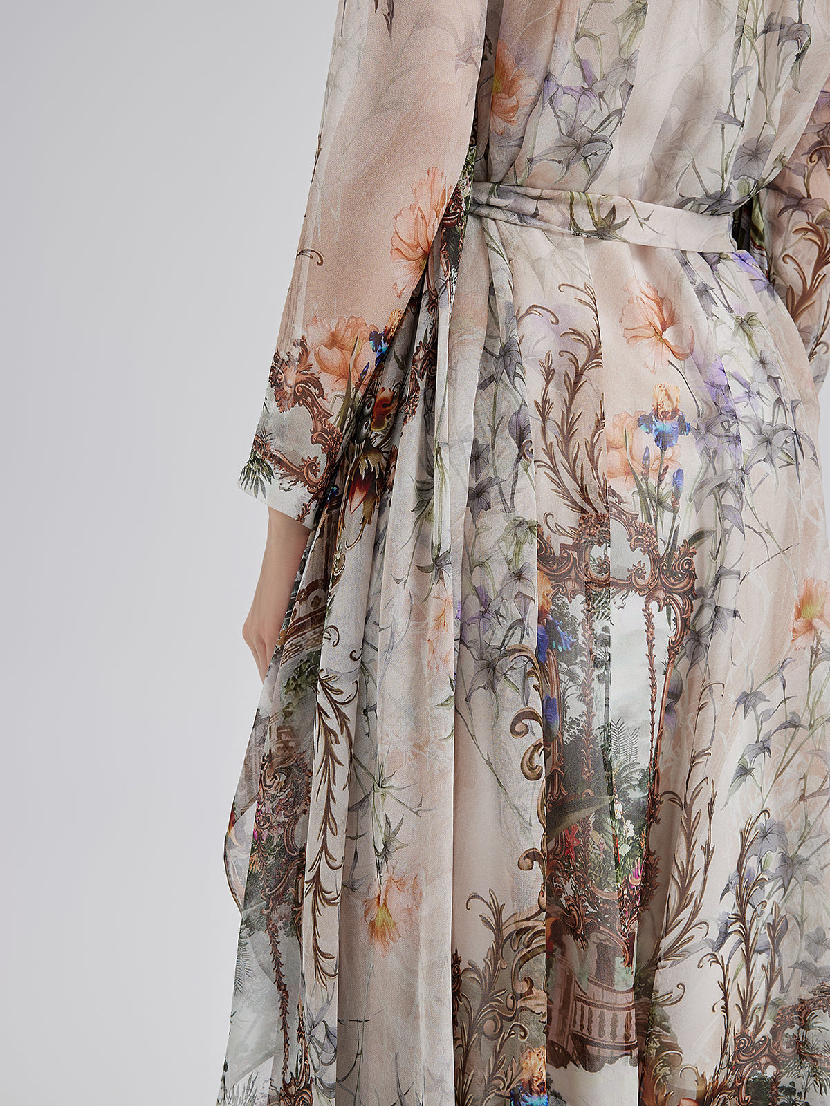 Final Sale | Silk Court Print Pleated Maxi Dress