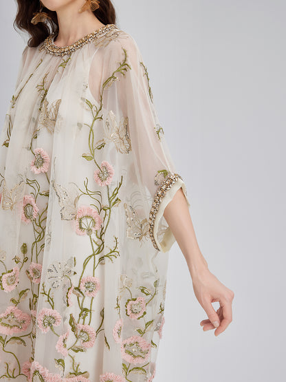 3D Floral Sequin Pleated Dress