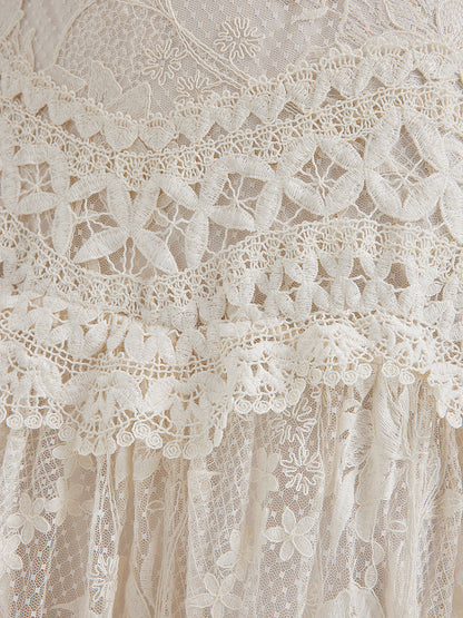 Lace Pleated Romantic French-Style Skirt