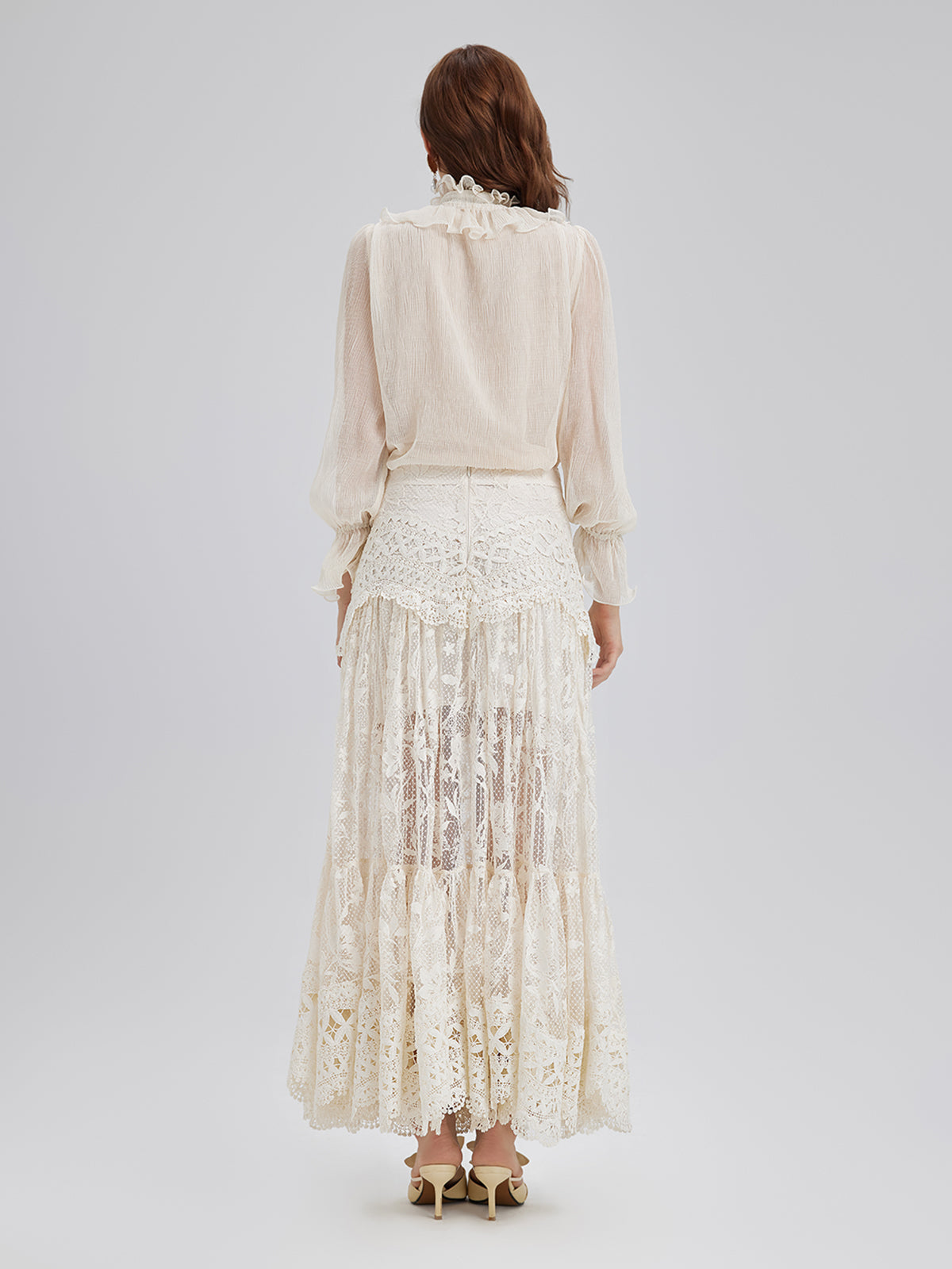 Lace Pleated Romantic French-Style Skirt