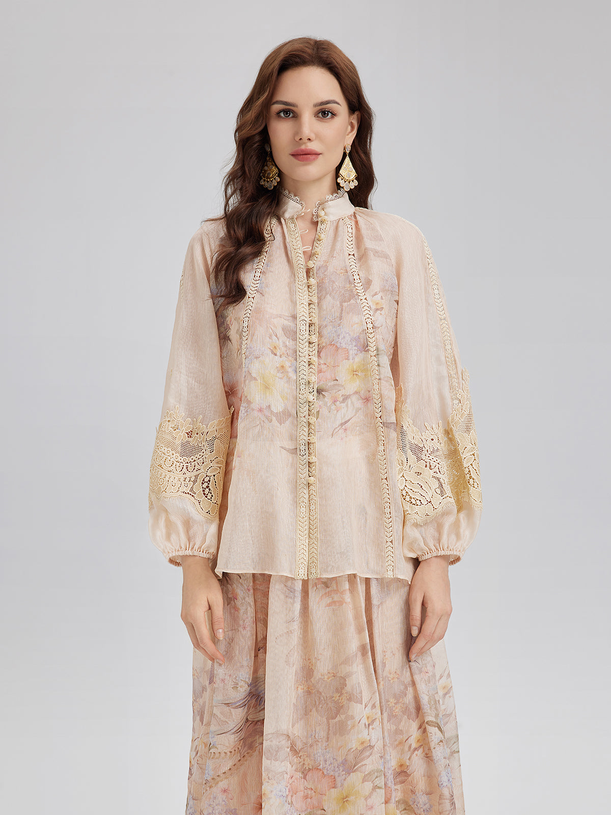 Silk-Linen Lace Baroque Set (Belt Not Included)