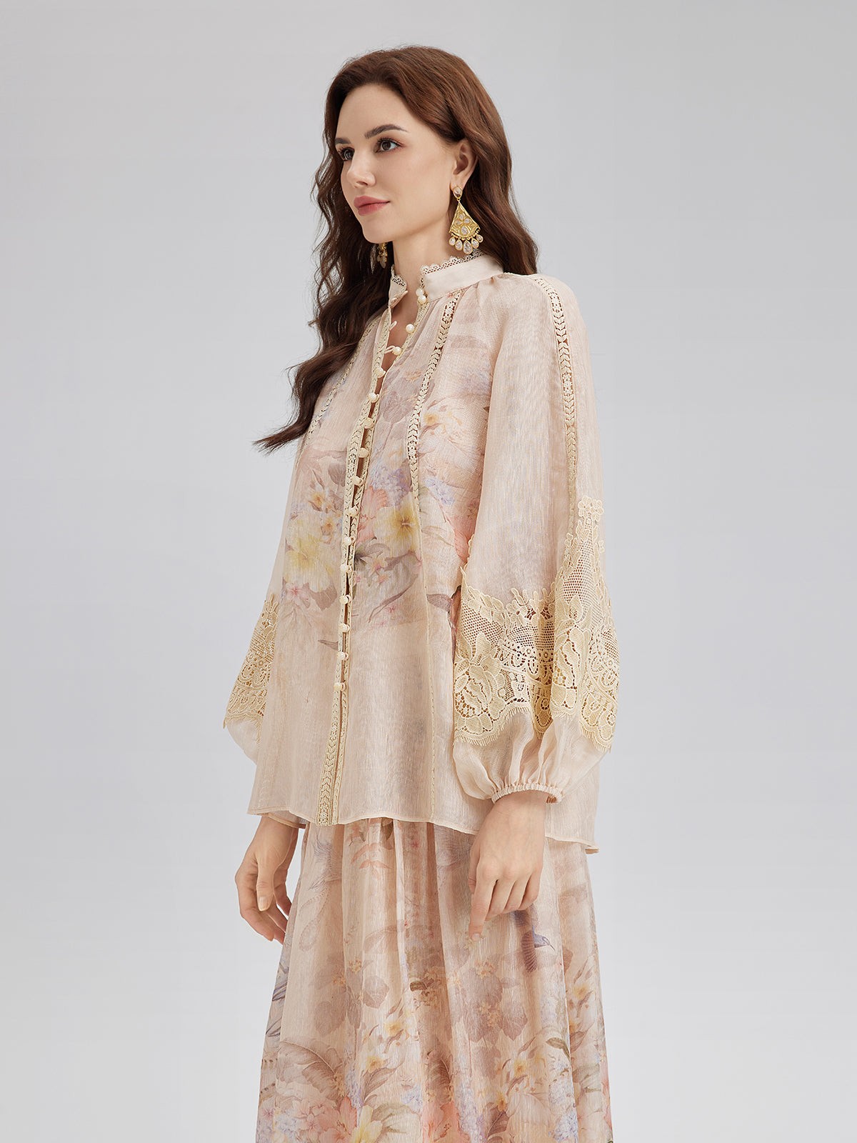 Silk-Linen Lace Baroque Set (Belt Not Included)