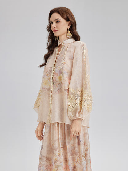 Silk-Linen Lace Baroque Set (Belt Not Included)