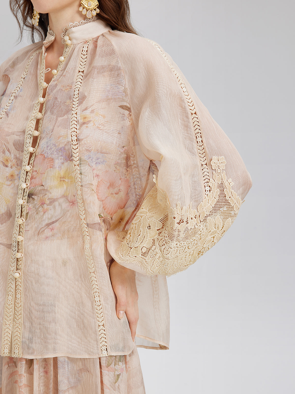 Silk-Linen Lace Baroque Set (Belt Not Included)