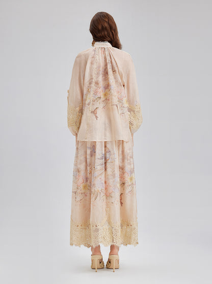 Silk-Linen Lace Baroque Set (Belt Not Included)