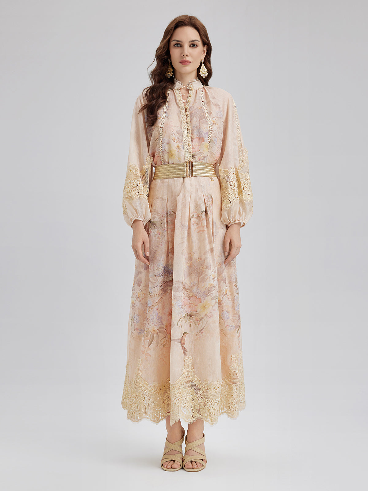 Silk-Linen Lace Baroque Set (Belt Not Included)