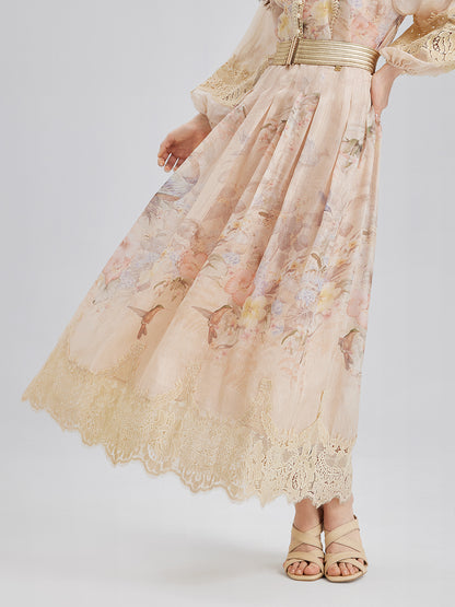 Silk-Linen Lace Baroque Set (Belt Not Included)