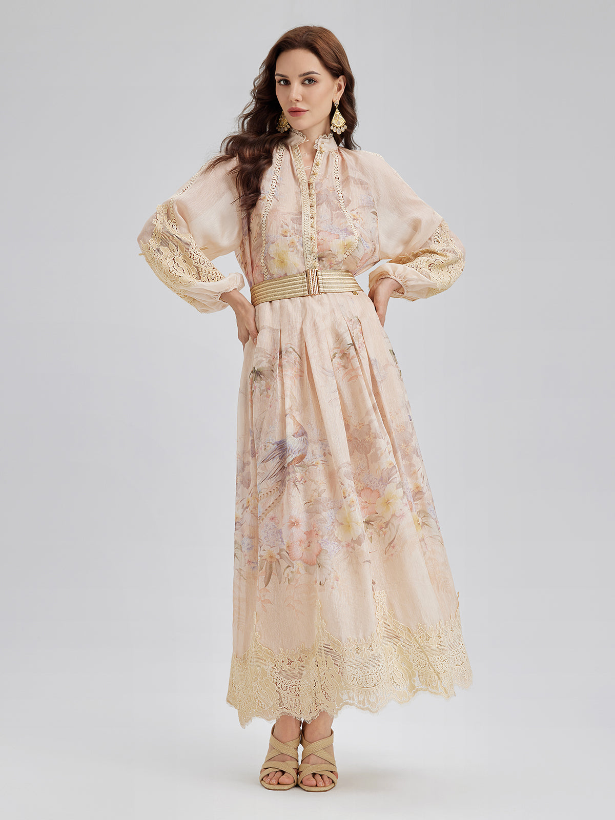 Silk-Linen Lace Baroque Set (Belt Not Included)