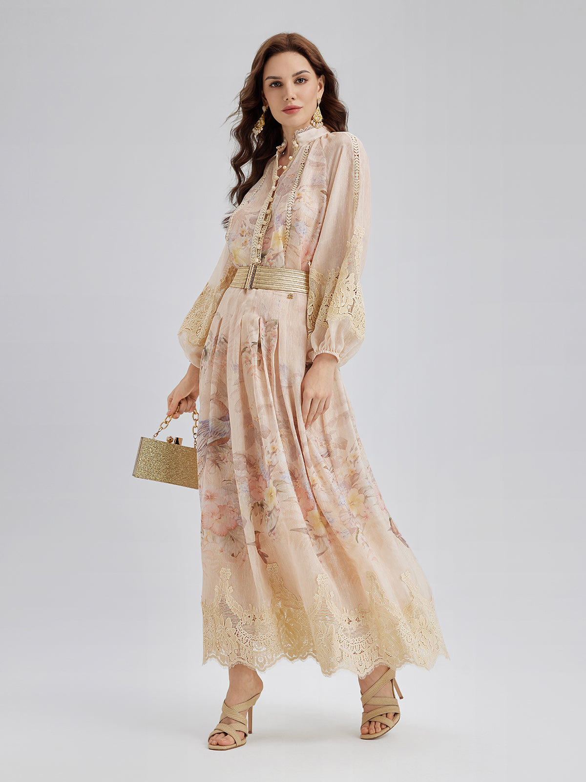 Silk-Linen Lace Baroque Set (Belt Not Included)