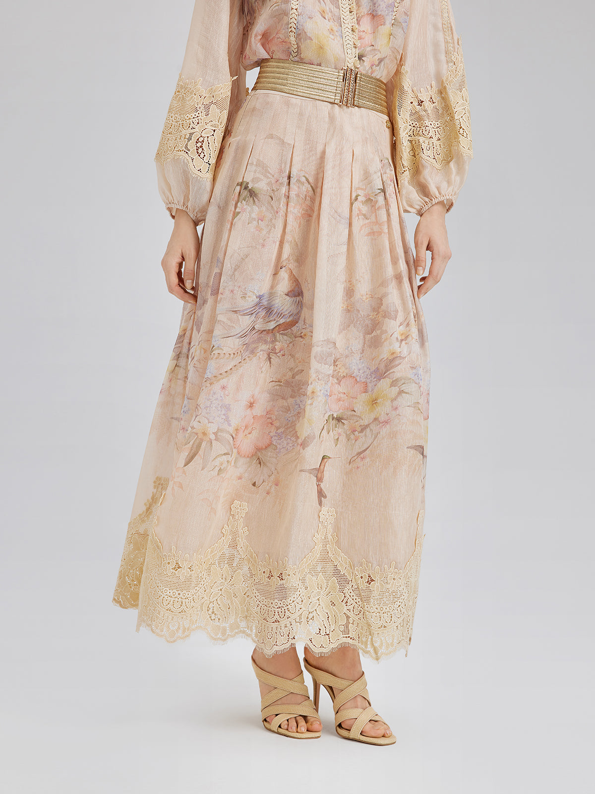 Silk-Linen Lace Baroque Set (Belt Not Included)