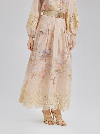 Silk-Linen Lace Baroque Set (Belt Not Included)