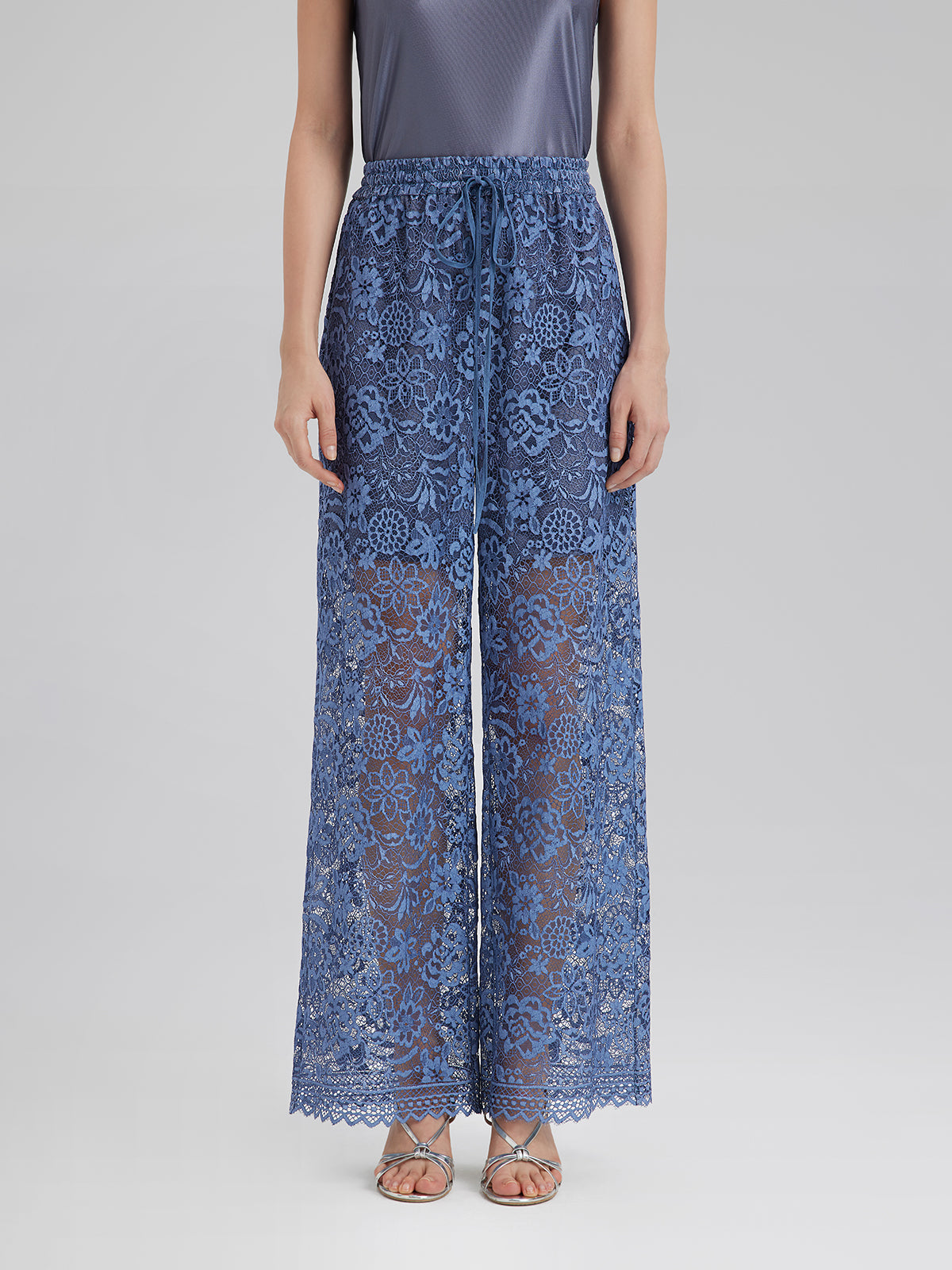 Sand Wash Lace Elastic Waist Pants