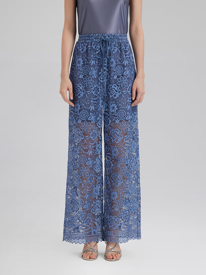 Sand Wash Lace Elastic Waist Pants