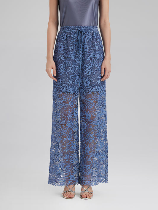 Sand Wash Lace Elastic Waist Pants