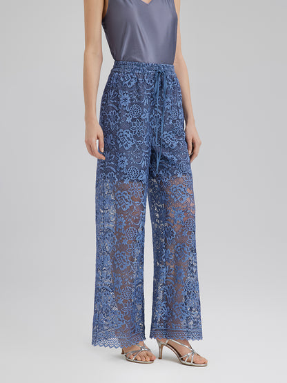 Sand Wash Lace Elastic Waist Pants