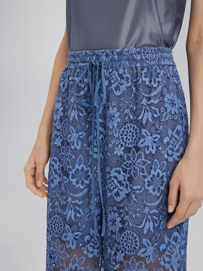 Sand Wash Lace Elastic Waist Pants
