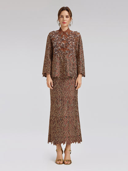 Water-Soluble Embroidery Beaded Appliqué Jacket