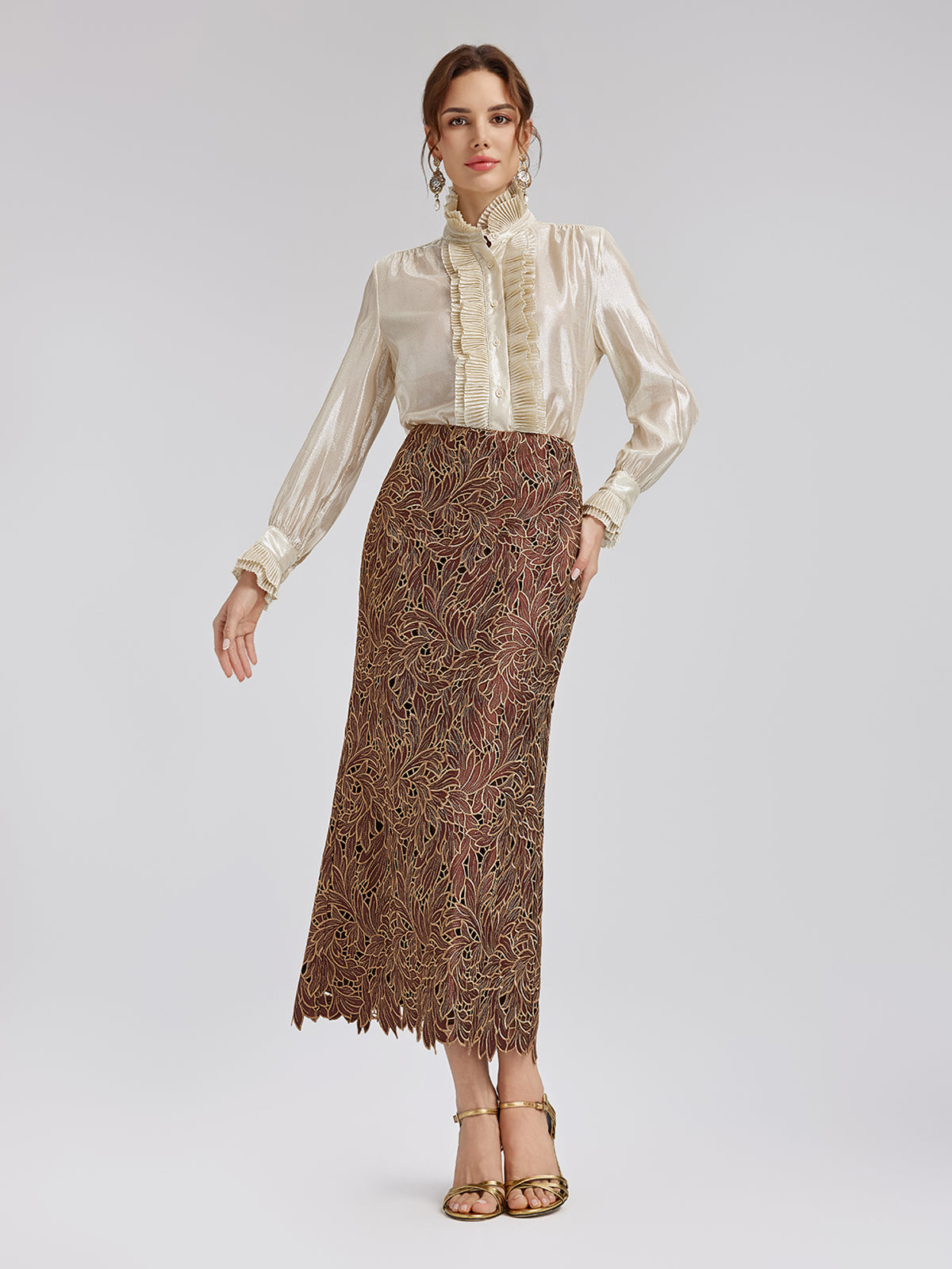 Water-Soluble Embroidery Concealed Zip Skirt