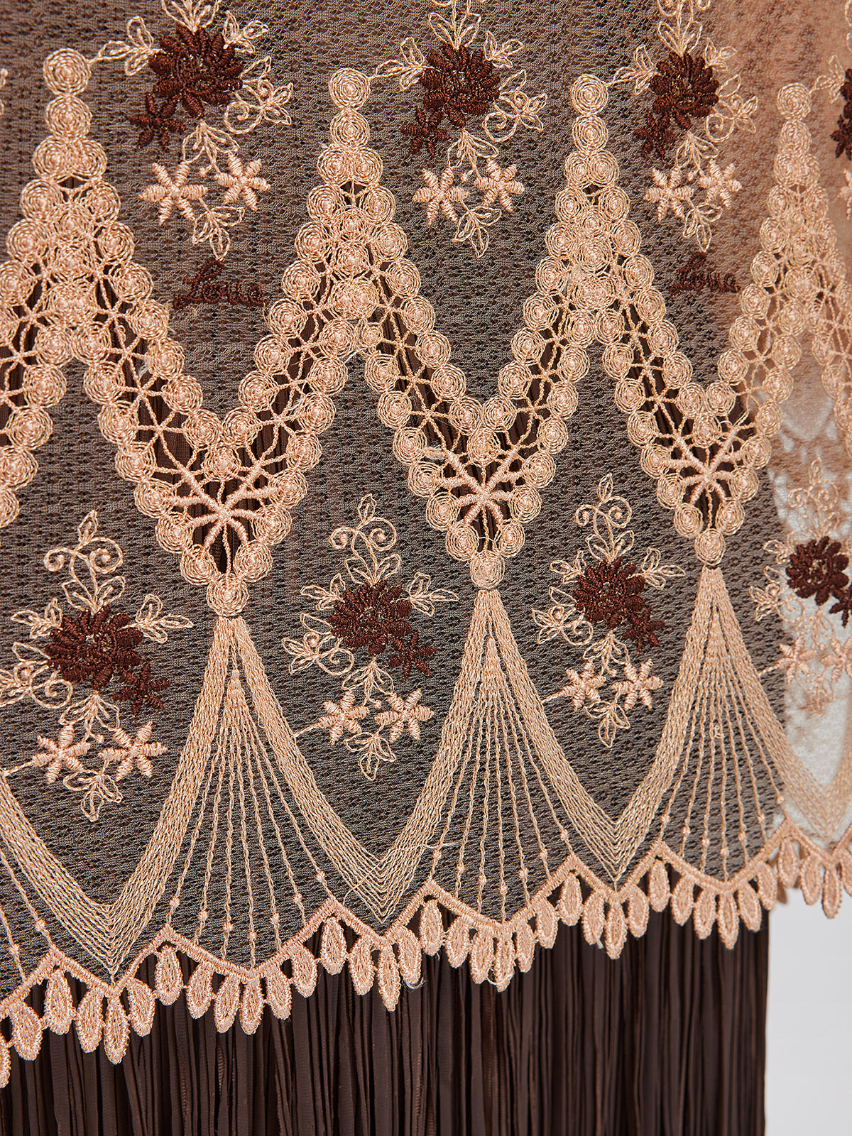 Hand-Sequined Embroidered Florals Lace Top