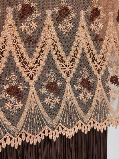 Hand-Sequined Embroidered Florals Lace Top