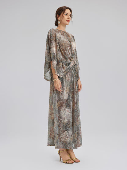 Foil-Printed Lurex Knit Crossover Top