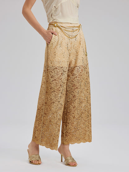 Lace Gold Gradient Sequin Handcrafted Chain Set
