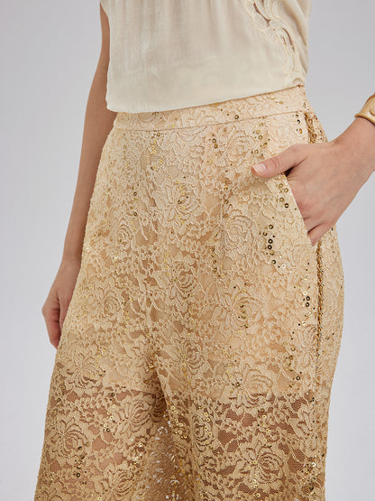 Lace Gold Gradient Sequin Handcrafted Chain Set