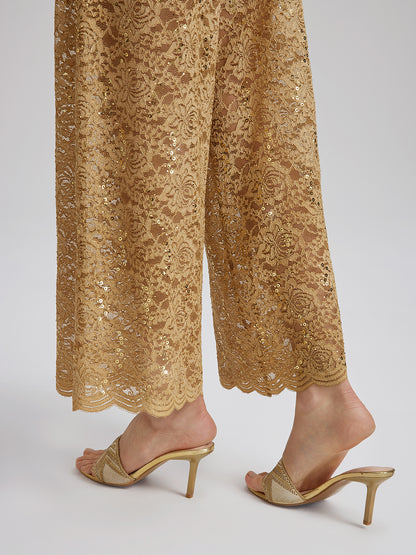 Lace Gold Gradient Sequin Handcrafted Chain Set