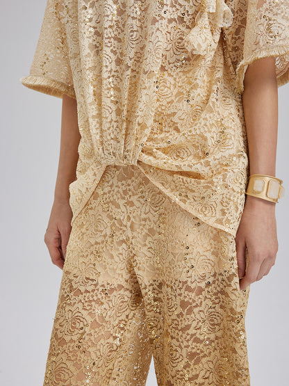 Lace Gold Gradient Sequin Handcrafted Chain Set