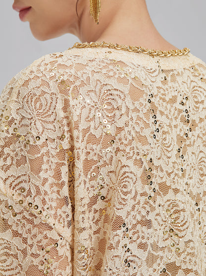 Lace Gold Gradient Sequin Handcrafted Chain Set