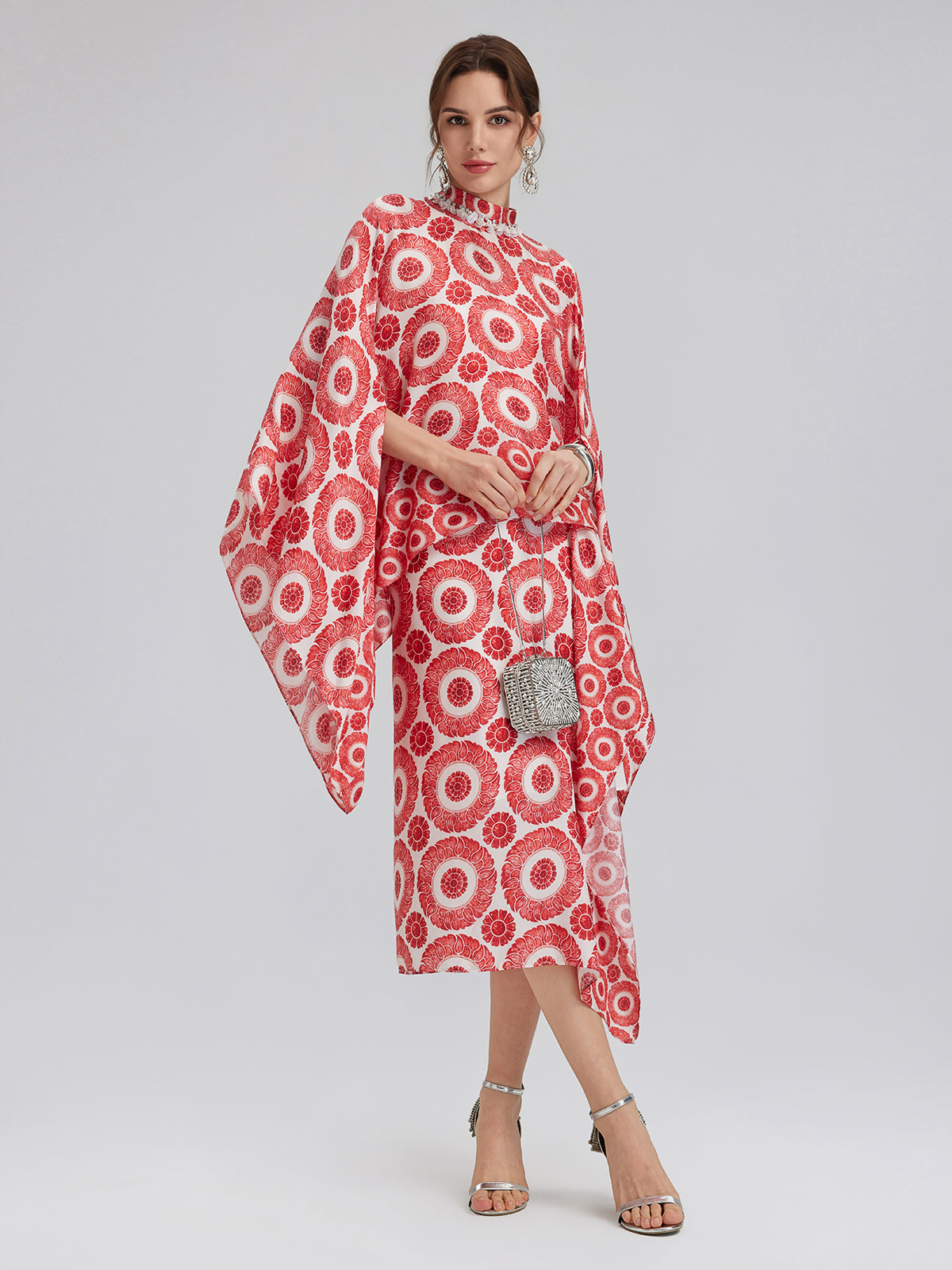 Silk Printed Wrap-Around Tie Skirt