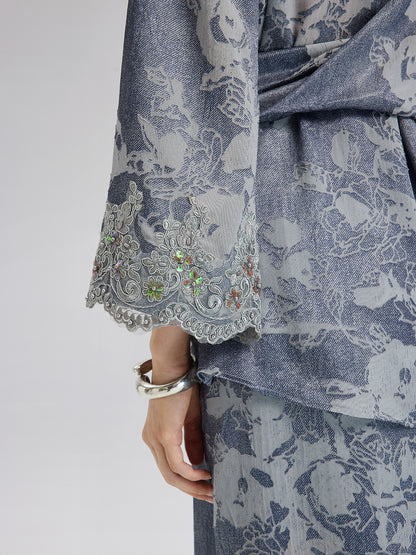 Burnout Floral Tie-Front Shirt