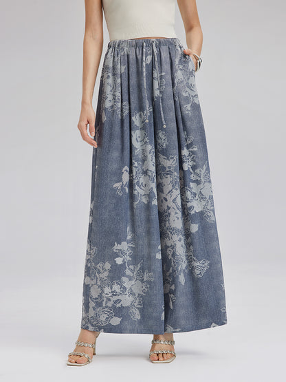 Burnout Floral Drawstring Pants