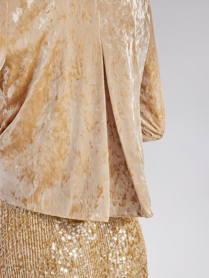 Velvet Lace Trim Short Jacket