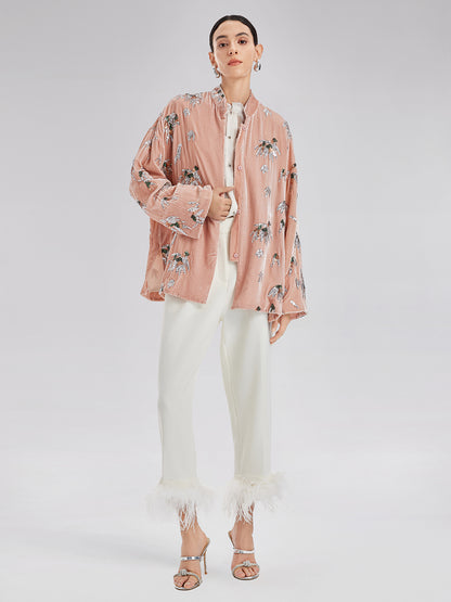 Elegant Velvet Embroidered Chinese Jacket