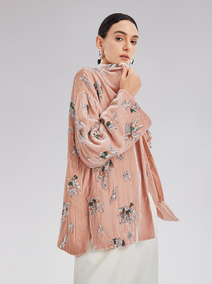 Elegant Velvet Embroidered Chinese Jacket