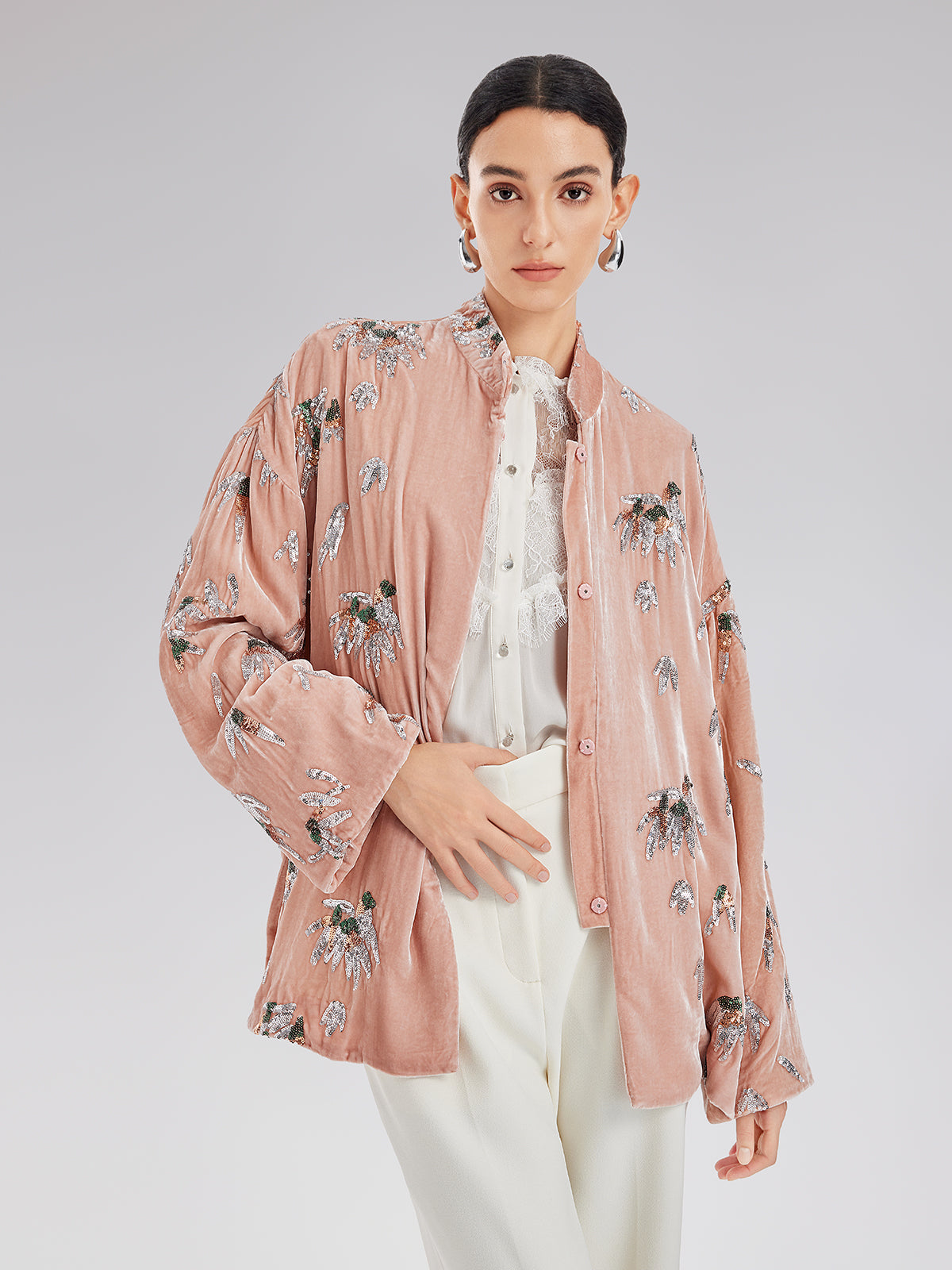 Elegant Velvet Embroidered Chinese Jacket