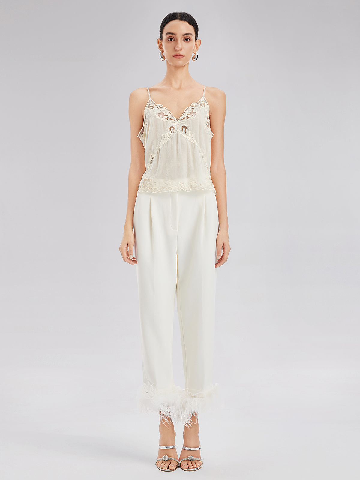 Elegant Minimalist Lace V-Neck Top
