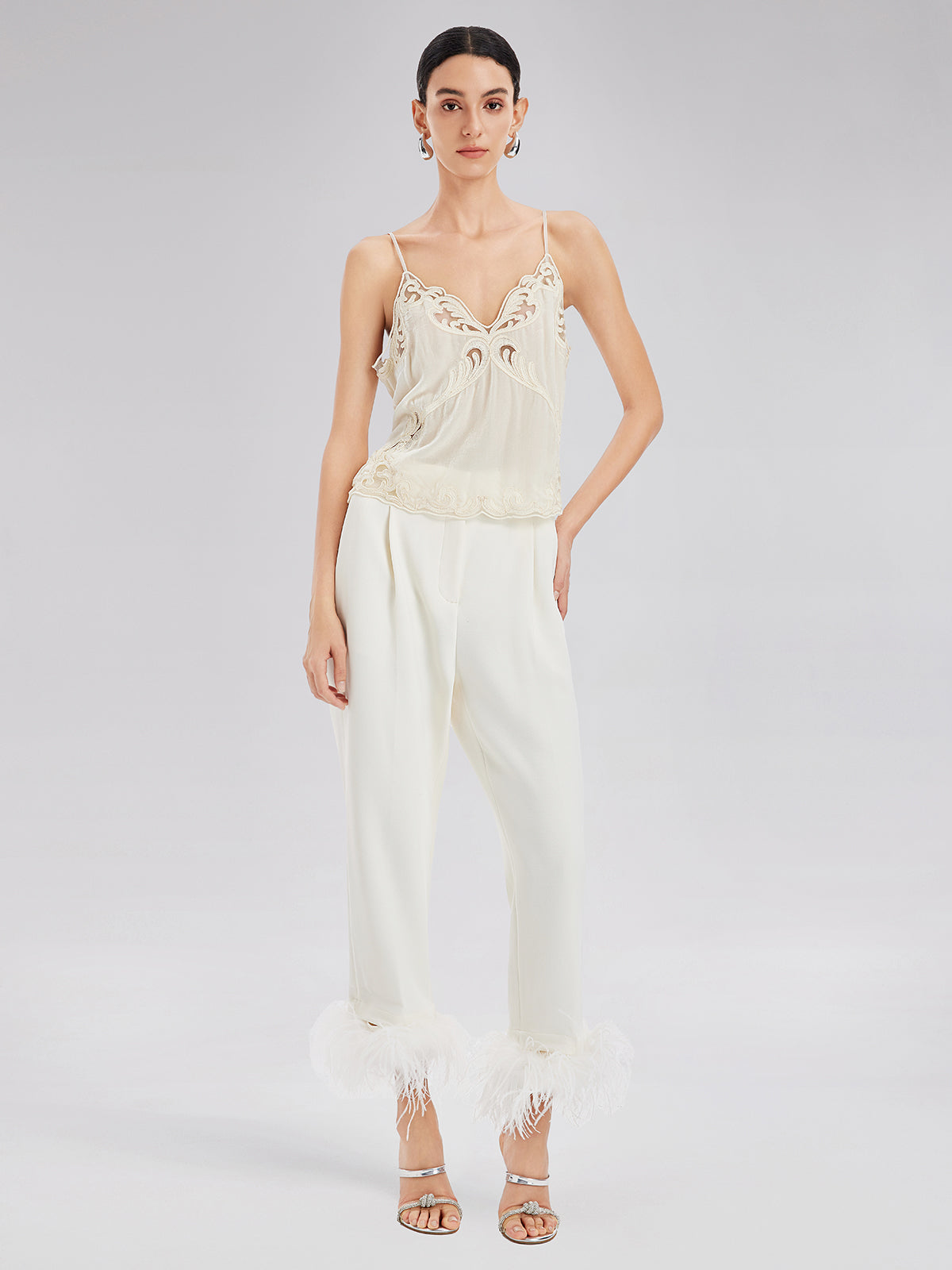 Elegant Minimalist Lace V-Neck Top