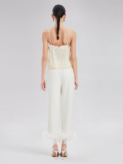 Elegant Minimalist Lace V-Neck Top