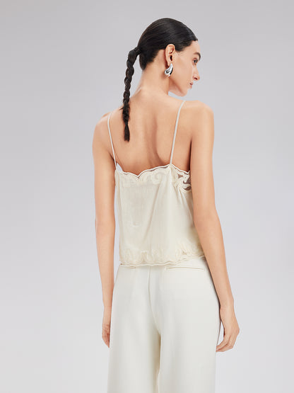 Elegant Minimalist Lace V-Neck Top